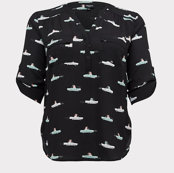 Torrid Harper Black Freeway Frenchie pullover Top - Picture 2 of 5